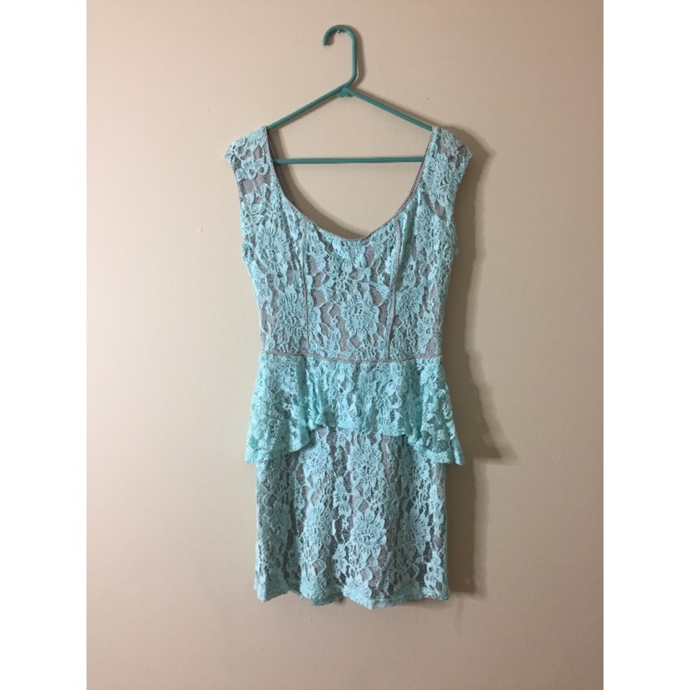 Light Blue Peplum Dress
